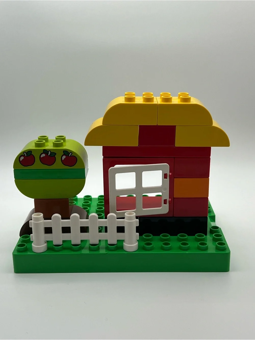 LEGO DUPLO Farm Playset with Boy, Cow, Tree, Farmhouse - Building Blocks